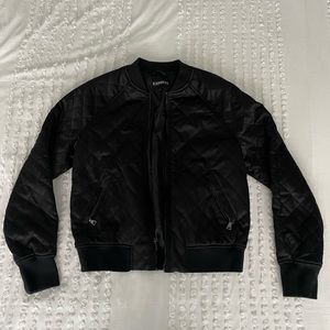 express black quilted bomber jacket